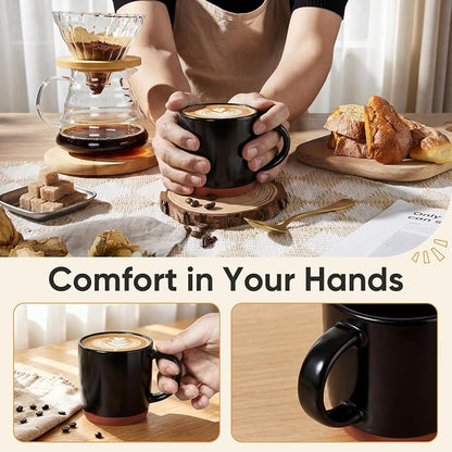 E-far Ceramic Coffee Mug Set of 6, 12oz Stoneware Coffee Cup - Image 6