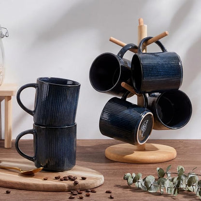 E-far 12 oz Coffee Mugs Set of 6, Stoneware Coffee Cups - Image 7