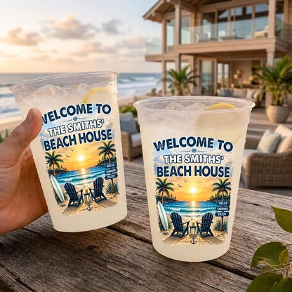 Welcome To Beach House, Custom Beach House Party Cups, Personalized Summer - Image 4