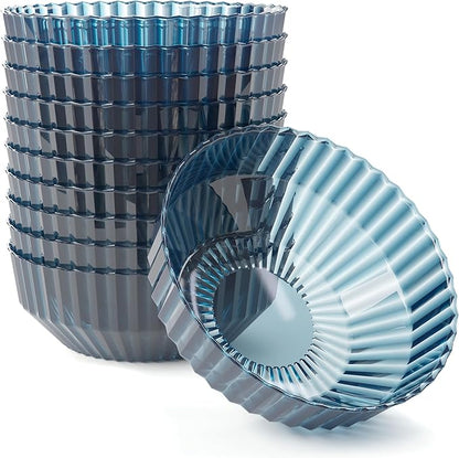 Exquisite Blue Plastic Bowls Disposable - 16 Oz - 20 Count - Disposable Soup Bowls - Great for Weddings Parties And Formal Occasions
