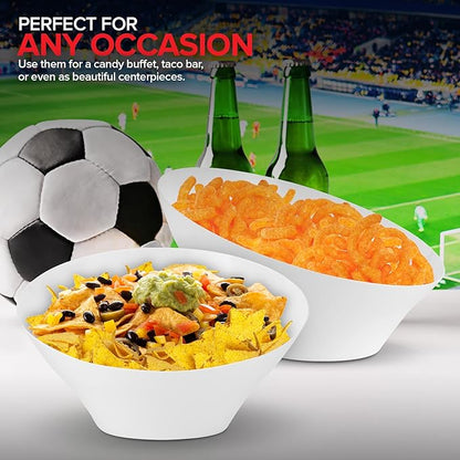 54oz White Plastic Serving Bowls Large Disposable Snack Bowl Candy Dishes - Image 6