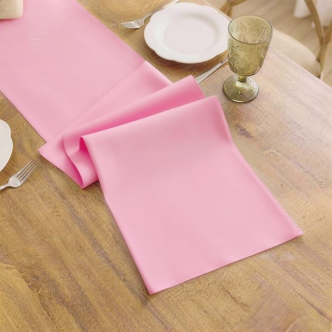 Pink Table Runner, Waterproof Washable Runners 108 Inches Long | Reusable - Image 3