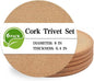 Cork Trivet, 6 Pack High Density Thick Corks Coasters Set by Unknown