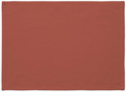 Calicot Placemats Set of 6 100% Cotton Washable Cloth Place Mats, Reusable Table Mats for Spring/Summer & Christmas Decorations Kitchen Dining Party Wedding (Burnt Sienna Brown, 13" x 19")
