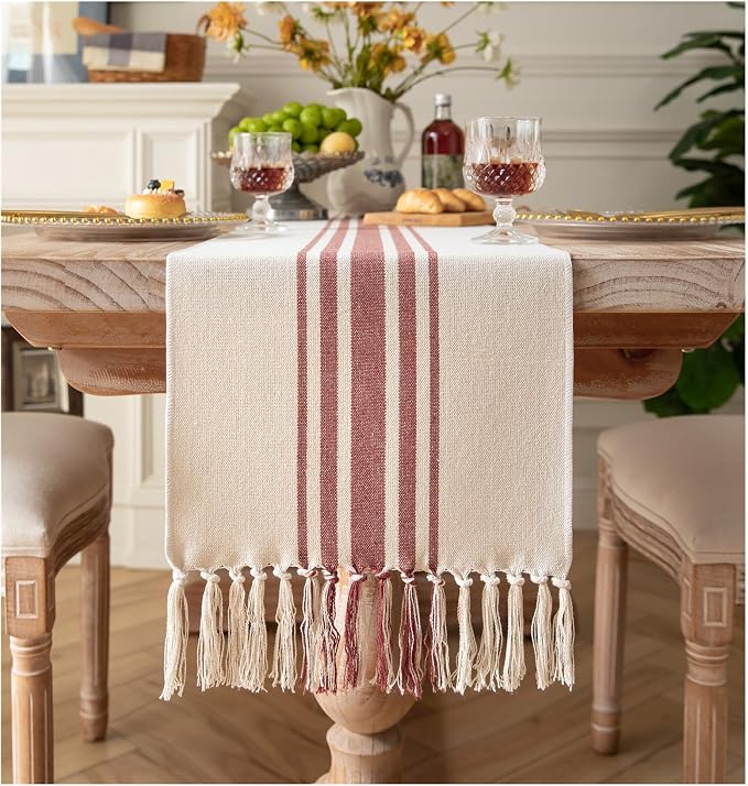 Caflife Boho Fall Table Runner for Modern Farmhouse Decor, Dining Table décor by Caflife