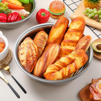 Nuogo 8 Pcs Stainless Steel Mixing Bowls Metal Mixing Bowls Extra Large Basin - Image 7