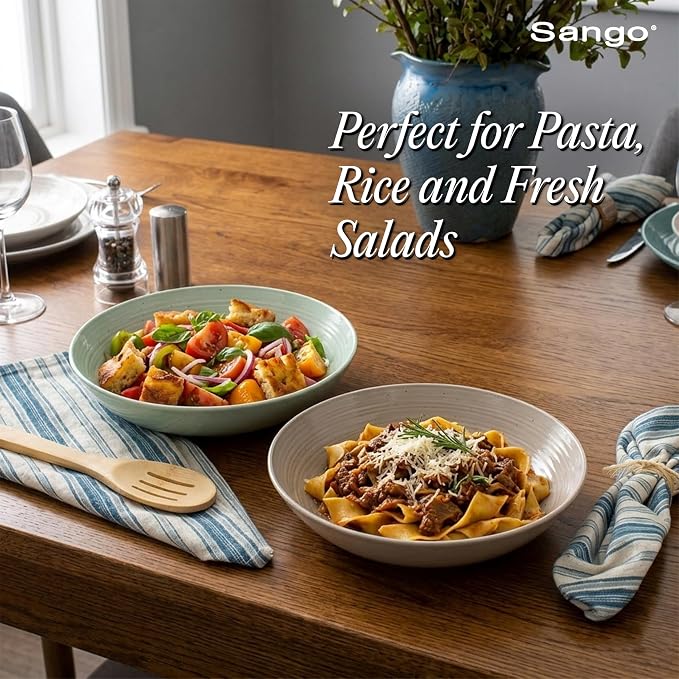 Sango Siterra Artist's Blend Stoneware Pasta Bowls Multi Assorted Colors– - Image 9