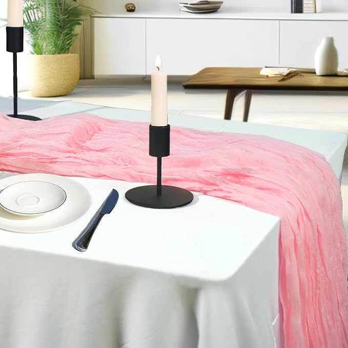 12 Pack Rose Gold Cheesecloth Table Runner 10ft Boho Gauze Cheese Cloth Table - Image 3