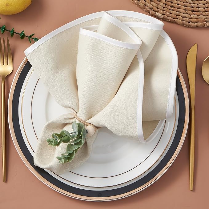 APTWOW Napkin Rings Set of 12, Easter Napkin Rings, Boho Eucalyptus Leaf - Image 3