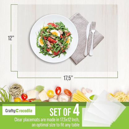 CraftyCrocodile Clear Plastic Placemats Set of 4 - Image 3