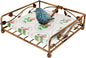 OwlGift Collection Bronze Coated Metal Flat Napkin Holder Dispensing Stand w/Ceramic Bird, Kitchen and Countertop Flat Napkin Storage Organizer
