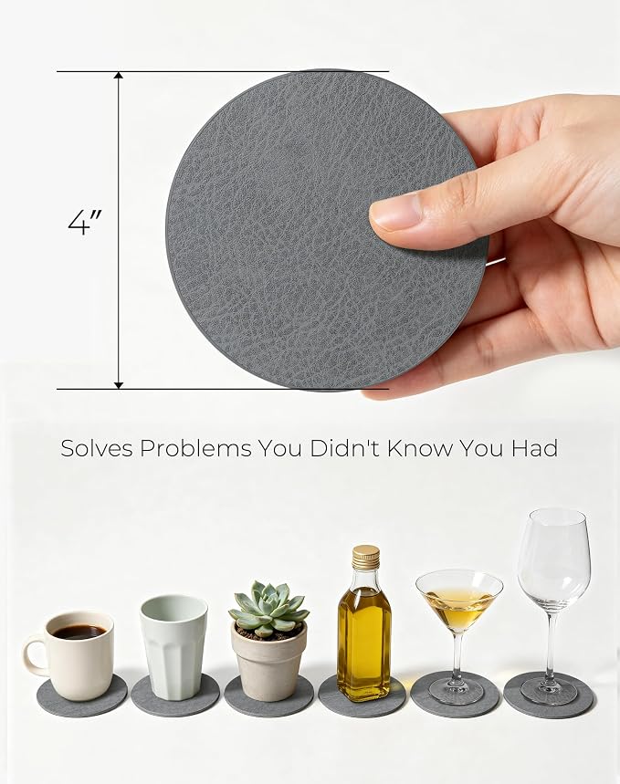 Leetaltree Reversible Leather Coasters Set of 18 - Image 7