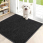 OLANLY Front Door Mat Indoor Outdoor Entrance, Waterproof Heavy Duty Doormat, Fade Resistant, Low Profile, Easy Clean Patio Porch Welcome Floor Mats for Entry, 35x30, Off-Black
