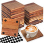 32 Pieces Unfinished Wood Coasters, 4 Inch Square Acacia Wooden Coasters by Aweyka