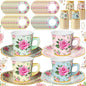 Umigy 60 Sets Floral Tea Party Decorations 6.5 oz Floral Paper Teacups & Saucer by Umigy