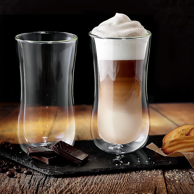 Joeyan Glass Double Walled Beer Drinking Glasses Tumbler, Double Layer Tall - Image 3