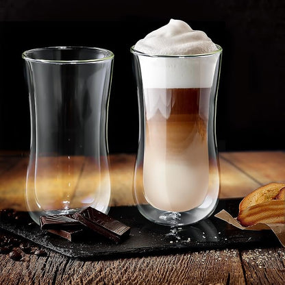 Joeyan Glass Double Walled Beer Drinking Glasses Tumbler, Double Layer Tall - Image 3