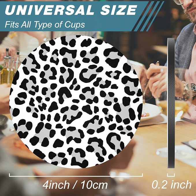 Coasters for Drinks, Kitchen Home Decor Housewarming Gift, Round 4 in - Image 3