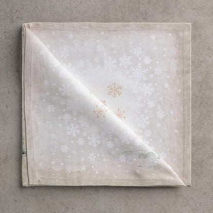 Maison d' Hermine Cloth Napkins Set of 4 100% Cotton for Thanksgiving Christmas Decorations Everyday Reusable Square Fall Napkins Cloth Washable Dinner Party (Deer in The Woods, 20"x20")