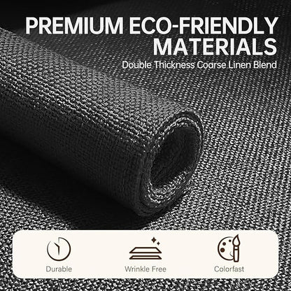Blue Forest Placemats Set of 6, Dual-Layered Thickened Faux Linen Table Mats Heat Resistant Machine Washable Wrinkle Free Place Mats for Kitchen Dining Outdoor/Indoor (Dark Green)