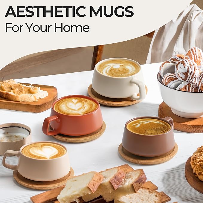 MIAMIO - Cappuccino Cup Set of 4, Ceramic - Luxe | Ceramic cappuccino cups and - Image 2