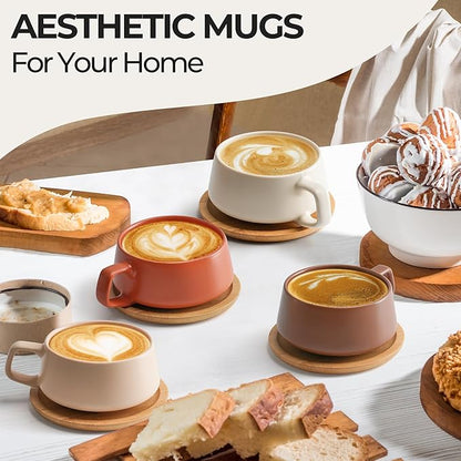 MIAMIO - Cappuccino Cup Set of 4, Ceramic - Luxe | Ceramic cappuccino cups and - Image 2