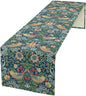 William Morris Floral Table Runner, Vintage Green Flowers Botanical Printed by Yearn+Jear