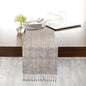 Urban Villa, 100% Cotton Two Tone Table Runner,14''x 72'' Over Sized Taupe/White Two Tone Table Runner with Fringes, Every Day Use Heavier Quality Christmas Runners