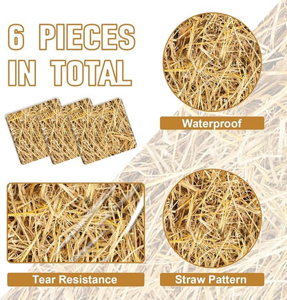 6Pcs Straw Table Runner Rectangular Farm Table Cloth Hay Stacks Table Runner - Image 2