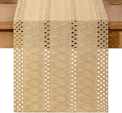 Boho Table Runner Summer Farmhouse Rustic Dining Dresser Scarf Home Decor | - Image 4
