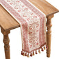 Designer Vintage Linen Extra Long Table Runner, Floral Pattern, Dining Table by Isaennehomedecoration
