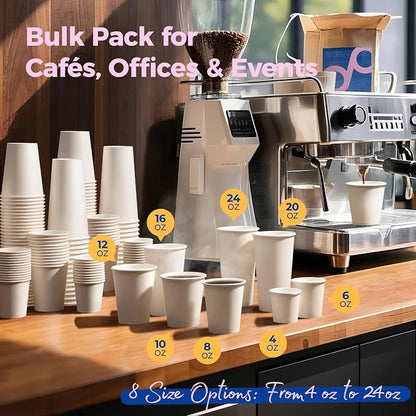 Fit Meal Prep 100 Pack 20 oz Disposable Paper Coffee Cups, Premium Hot Cups - Image 6