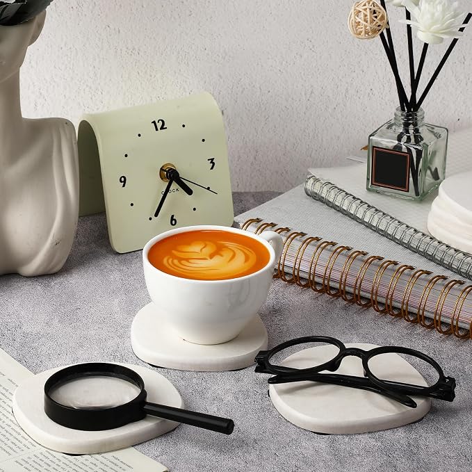 Diatomaceous Earth Coaster ，Set of 6，Unique White Absorbent Coasters - Image 5