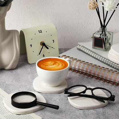 Diatomaceous Earth Coaster ，Set of 6，Unique White Absorbent Coasters - Image 5