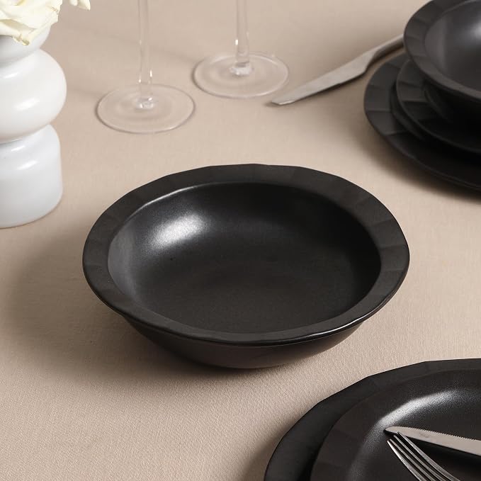 Stone Lain Oasis Stoneware Bowl Dish Set, 4-Piece Pasta Bowls - Image 5