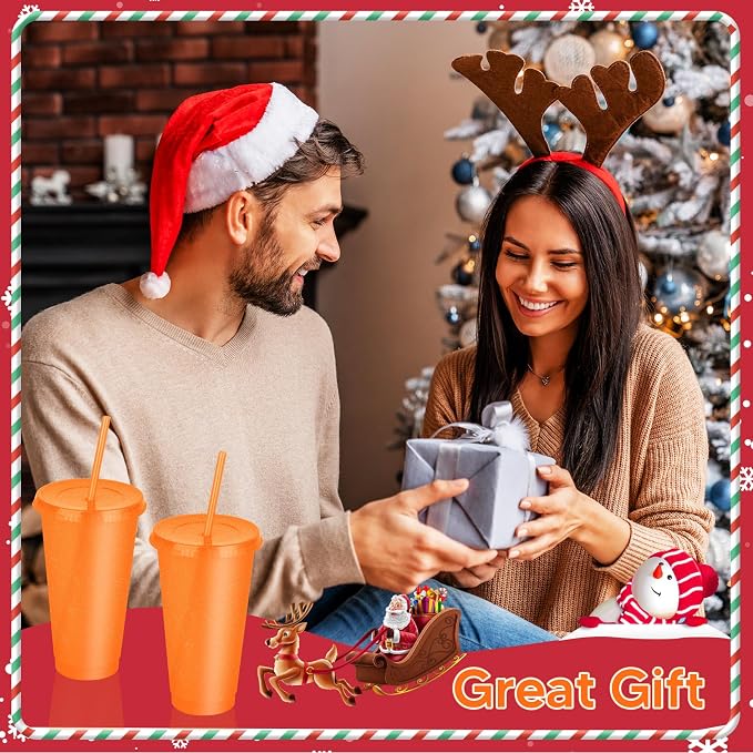 24 Pack Plastic Tumblers with Lids and Straws, Reusable Colorful Cups - Image 6