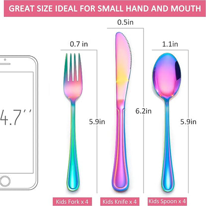 LIANYU 15-Piece Rainbow Kids Silverware Set, Toddler Utensil Flatware Set | - Image 7
