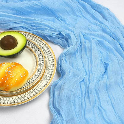 6 Pack 10Ft Baby Blue Cheesecloth Table Runner 23 x 120 Inch | Gauze Rustic - Image 5