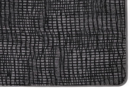 modern-twist 14"X16" Rectangular Silicone Placemat, BPA, PVC-Free Table Mat, Dishwasher Safe, Linen Print in Black, Pack of 1