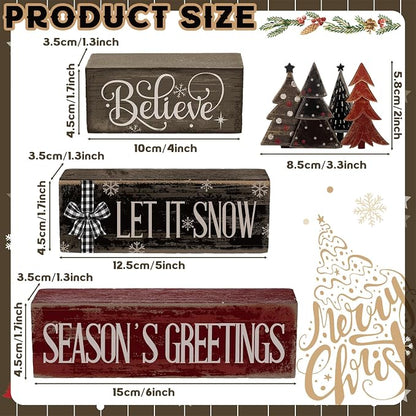 Moucuny 4 Pcs Christmas Table Decor Christmas Tree Centerpiece Rustic - Image 2