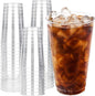 RACETOP 16 oz 100 Pack Disposable Plastic Cups, Disposable Clear Plastic Cups by RACETOP