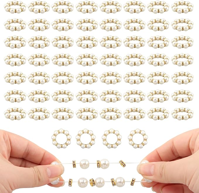 60 Pcs Pearl Napkin Rings Set - Image 8