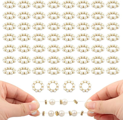 60 Pcs Pearl Napkin Rings Set - Image 8