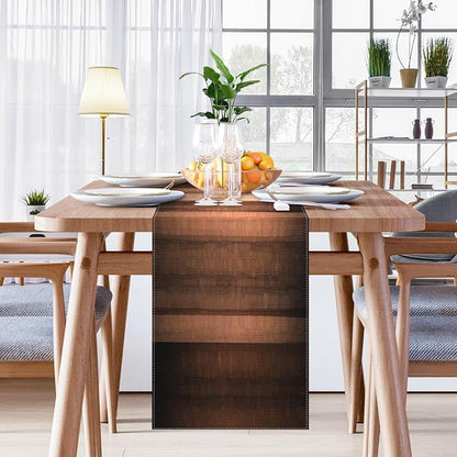 Emvency Table Runner, 13x72 Inch, Farmhouse Abstract Striped | Copper Texture - Image 7