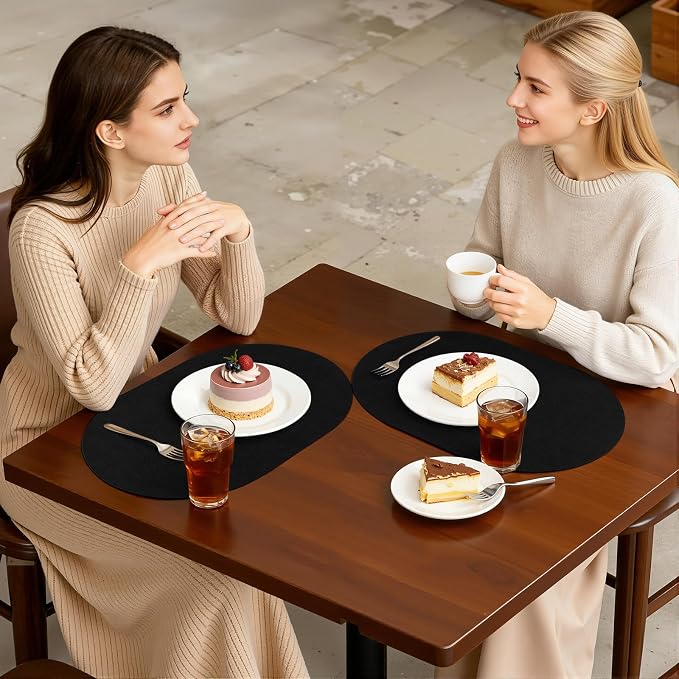 Placemats Set of 4, 11.8 x 17 Inch, Waterproof Wipeable Reversible PU Placemat - Image 7