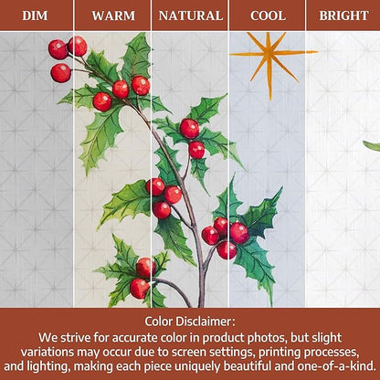 Maison d' Hermine Table Cloth Round Table 100% Cotton 69 Inches Fall Tablecloth Reusable Everyday Use for Thanksgiving Christmas Decorations Dining Farmhouse Party (Poinsettia Christmas)
