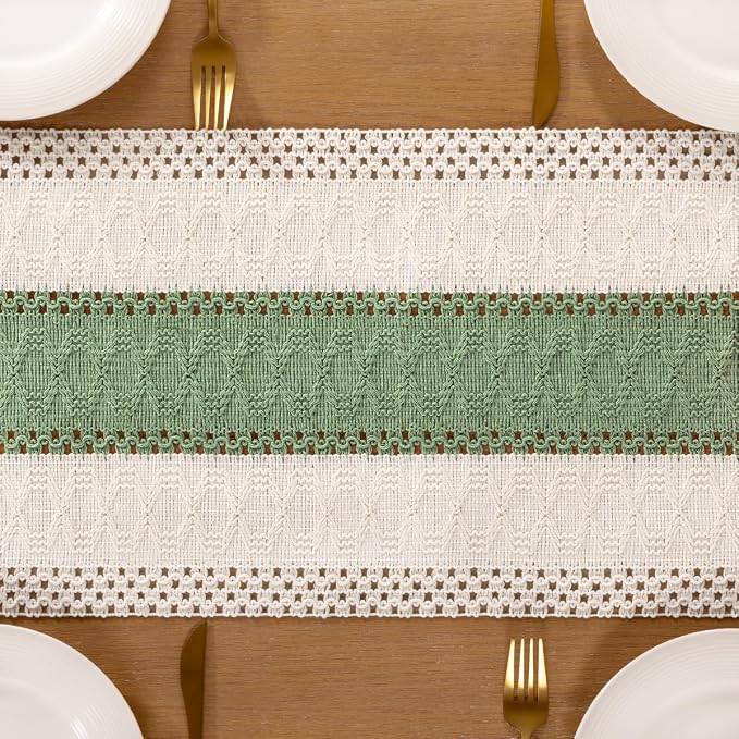 Boho Table Runner Summer Farmhouse Rustic Dining Dresser Scarf Home Decor | - Image 5