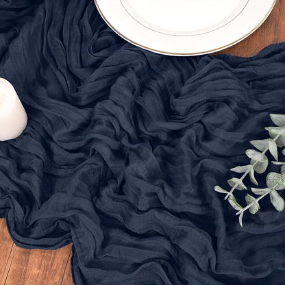 Pesonlook Cheesecloth Table Runner Navy Blue, 20 Pack 17.7x108 inch, Long | - Image 9