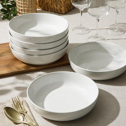Gibson Home Zen Buffet Pasta Bowls Set of 6, 41oz Porcelain Salad Bowls and - Image 5