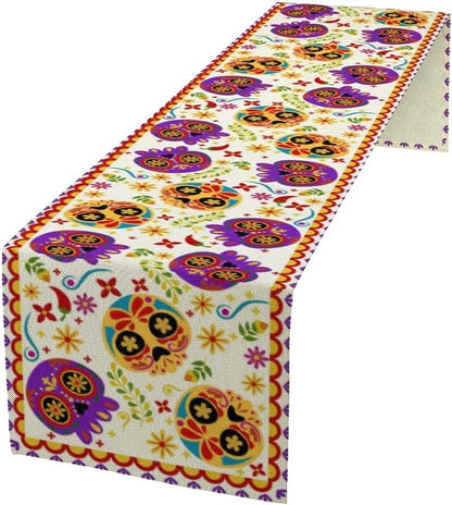 Mexican Fiesta Table Runner Decoration Skull Cinco De Mayo Dia De Los Muertos - Image 2